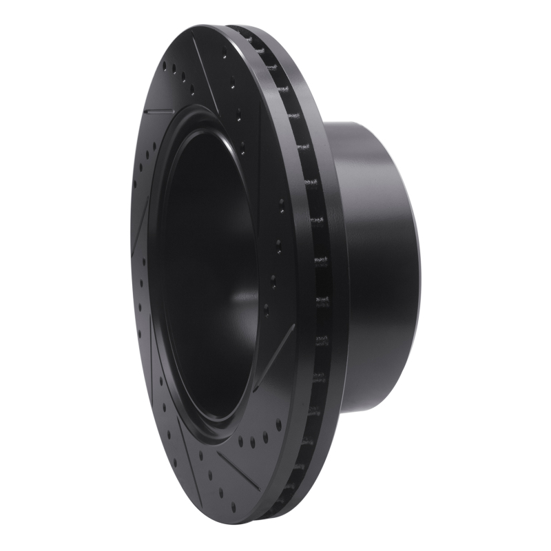 Dodge Ram 2500 Brake Rotor (1) - Rear Left - R1 Concepts - Drilled & Slotted - Black - `09-`25